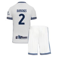 Camisa de Futebol Inter Milan Denzel Dumfries #2 Equipamento Secundário Infantil 2024-25 Manga Curta (+ Calças curtas)